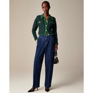 J.Crew Tapered jean with pleats in 1984 rigid 29 high rise‎ dark wash q2